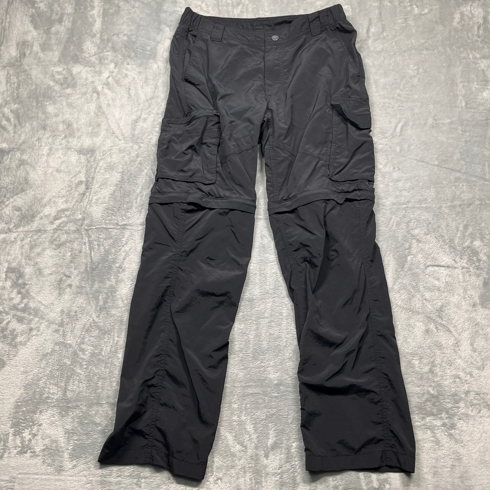 Columbia Convertible Cargo Pants Mens 34x32 Black Silver Ridge Hiking
